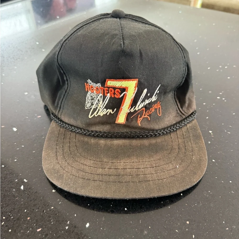 Hooter Alan Kulwicki 7 Racing Vintage Black Racing Rope Hatwith Embroidered Logo